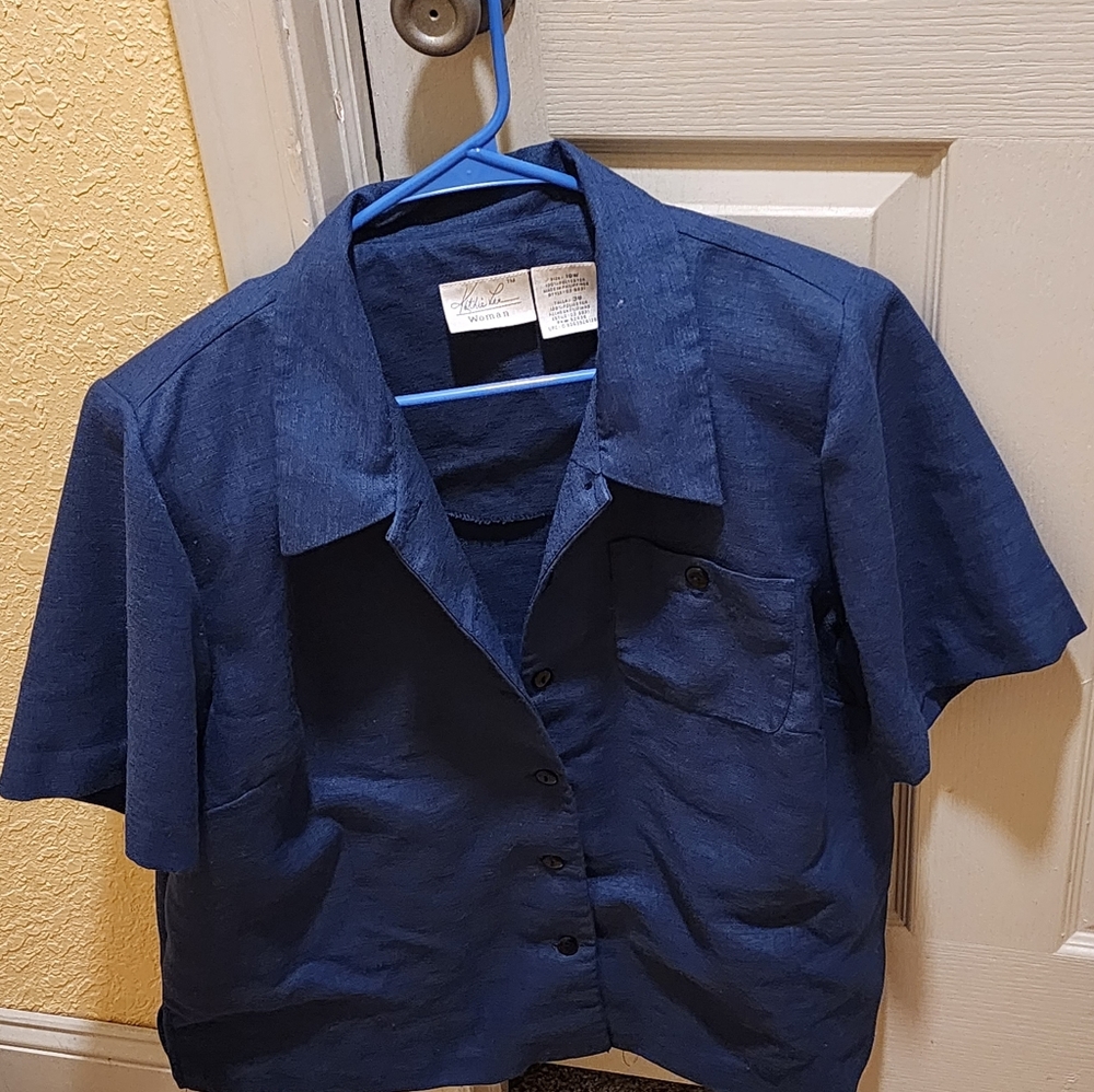 Kathie Lee top in blue, size 18w, came from late mother's estate.